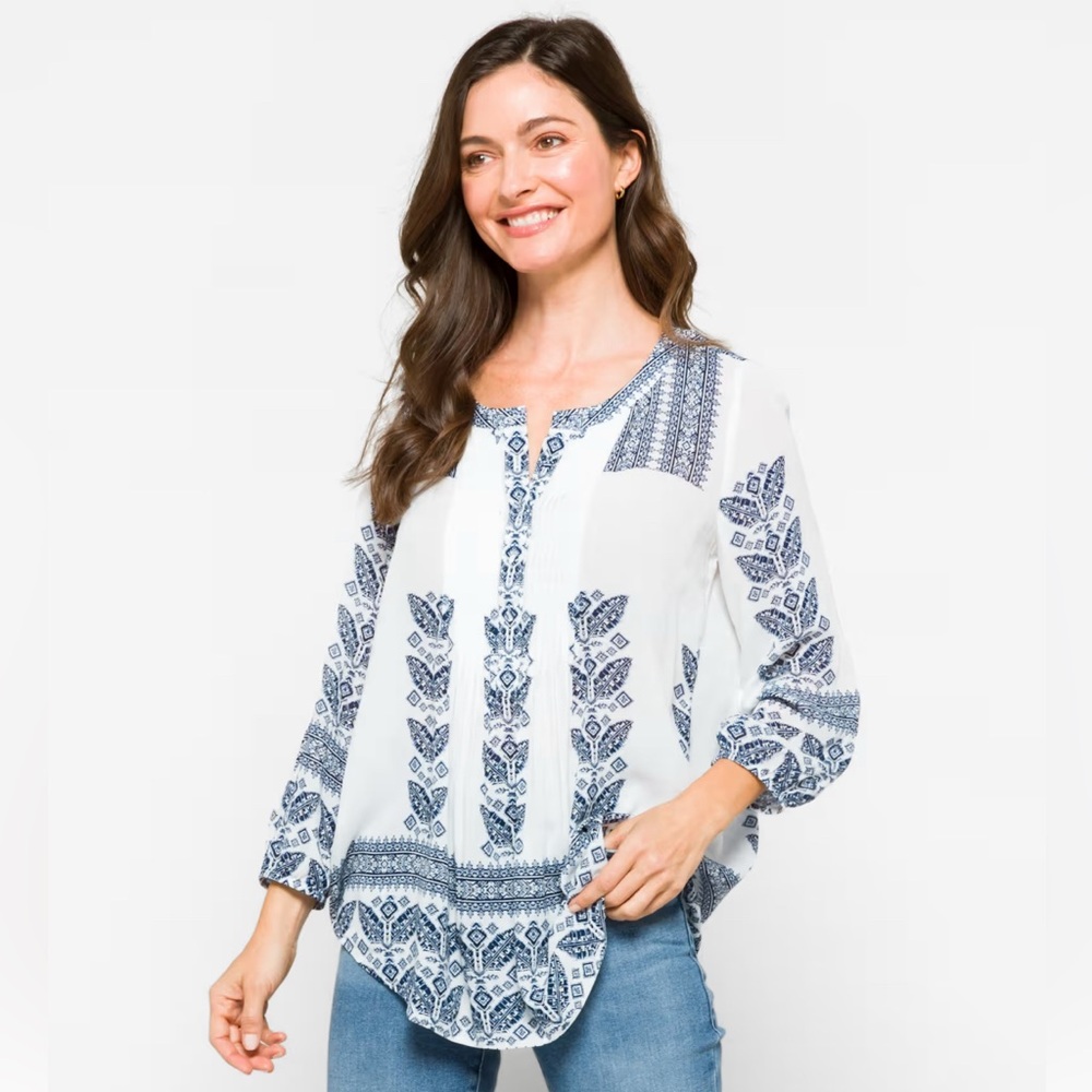 Daniel Rainn Amely Split Neck Blouse
